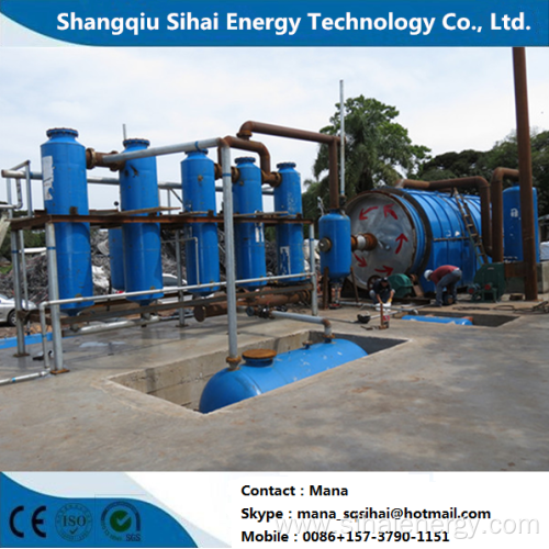 Pyrolysis plant of plastic with cooling system